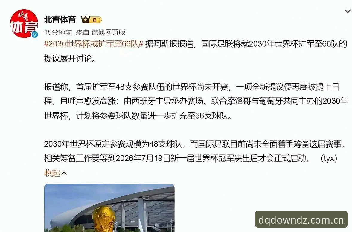 资深用户分享：2030年世界杯扩军66队，中国队迎来最佳机会，斗球DQ平台使用技巧助你备战